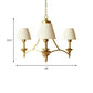 Cone Fabric Chandelier Light Traditional 3 Lights Bedroom Pendant Lighting in Green/Beige/Gray and Blue Clearhalo 'Ceiling Lights' 'Chandeliers' Lighting' options 560565