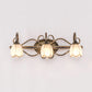 2/3 Lights Frosted Glass Vanity Light Fixture Traditional Antique Brass Flower Shape Bathroom Lighting Fixture Clearhalo 'Vanity Lights' 'Wall Lights' Lighting' 560824