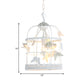 White Bird Cage Hanging Ceiling Light Traditional Metal 1 Light Bedroom Pendant Light Clearhalo 'Ceiling Lights' 'Pendant Lights' 'Pendants' Lighting' 560986