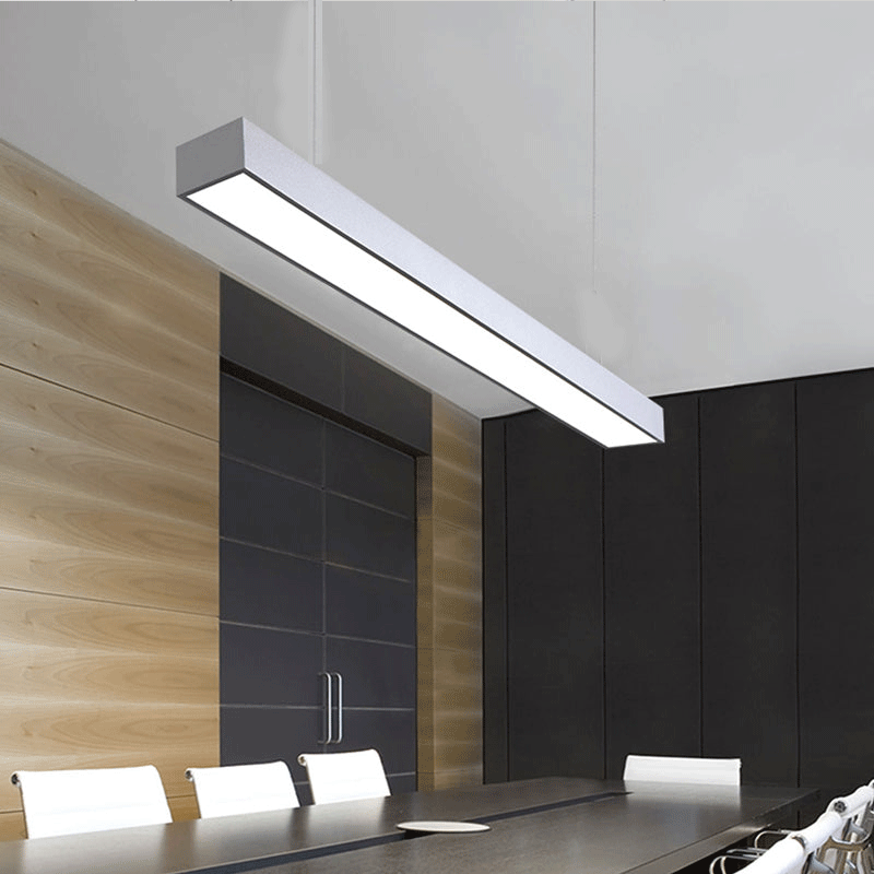 Minimalist Linear LED Suspension Light Fixture Aluminum Office Ceiling Pendant Light Silver Clearhalo 'Ceiling Lights' 'Modern Pendants' 'Modern' 'Pendant Lights' 'Pendants' Lighting' 575y