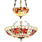 Desert Rose Dining Room Ceiling Light 19.5"/12" Width Stained Glass Tiffany Classic Semi Flush Mount Light in Beige Clearhalo 'Ceiling Lights' 'Close To Ceiling Lights' 'Close to ceiling' 'Glass shade' 'Glass' 'Semi-flushmount' 'Tiffany close to ceiling' 'Tiffany' Lighting' 58858