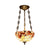 Desert Rose Dining Room Ceiling Light 19.5"/12" Width Stained Glass Tiffany Classic Semi Flush Mount Light in Beige Beige 12" Clearhalo 'Ceiling Lights' 'Close To Ceiling Lights' 'Close to ceiling' 'Glass shade' 'Glass' 'Semi-flushmount' 'Tiffany close to ceiling' 'Tiffany' Lighting' 58859