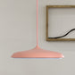 Disk Ceiling Pendant Light Modernism Metal 10"/16" dia 1 Light White/Pink/Yellow Hanging Lamp in Warm/White Pink Clearhalo 'Ceiling Lights' 'Modern Pendants' 'Modern' 'Pendant Lights' 'Pendants' Lighting' 597451