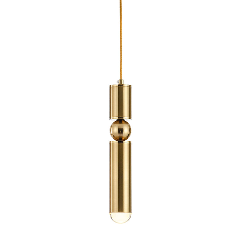Modern Tube Hanging Light Metal Black/White/Brass LED Suspension Pendant for Dining Room in Warm Light Clearhalo 'Ceiling Lights' 'Modern Pendants' 'Modern' 'Pendant Lights' 'Pendants' Lighting' 597483