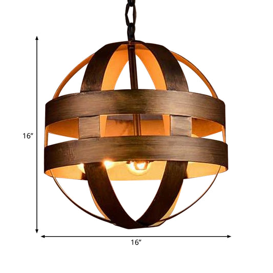 3 Lights Metal Chandelier Lighting Vintage Style Oil Rubbed Bronze Orb Cage Indoor Ceiling Light Fixture Clearhalo 'Cast Iron' 'Ceiling Lights' 'Chandeliers' 'Industrial Chandeliers' 'Industrial' 'Metal' 'Middle Century Chandeliers' 'Rustic Chandeliers' 'Tiffany' Lighting' 597896