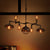7 Bulbs Pipe Design Chandelier Lighting with Wire Frame Vintage Stylish Metal Pendant Light in Black Black Clearhalo 'Cast Iron' 'Ceiling Lights' 'Chandeliers' 'Industrial Chandeliers' 'Industrial' 'Metal' 'Middle Century Chandeliers' 'Rustic Chandeliers' 'Tiffany' Lighting' 597974
