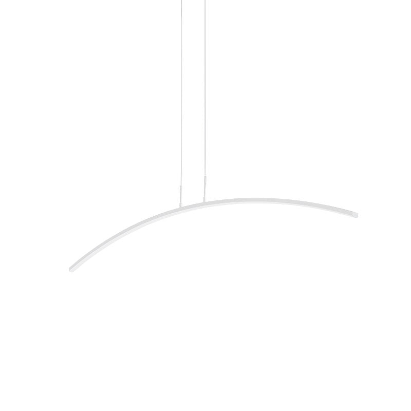 Arch Pendant Light Contemporary Acrylic LED White Ceiling Lighting Fixture in Warm/White/Remote Control Stepless Dimming Light Clearhalo 'Ceiling Lights' 'Modern Pendants' 'Modern' 'Pendant Lights' 'Pendants' Lighting' 598086