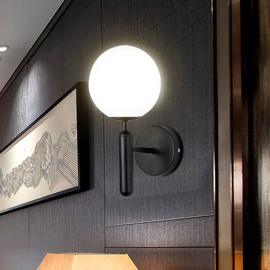1 Light Clear Textured Glass Wall Sconce Light Modern Black Globe ... - Urban Textured Glass Sconce Lighting For Urban Lofts