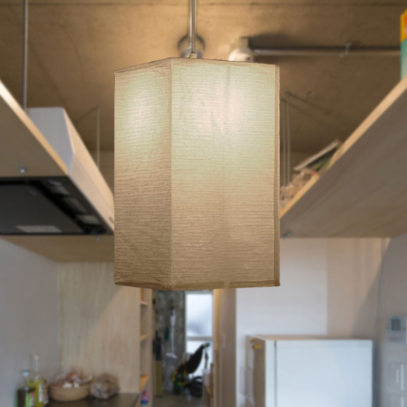 8.5"/11.5"/16.5" Wide Lantern Suspension Pendant Traditional Paper White 1 Light Hanging Pendant Lamp Clearhalo 'Ceiling Lights' 'Modern Pendants' 'Modern' 'Pendant Lights' 'Pendants' Lighting' 598109