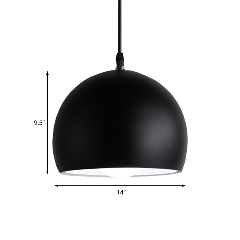 Black Globe Shade Hanging Light Industrial Style Metallic 1 Head Kitchen Pendant Lamp, 8"/10"/14" Width Clearhalo 'Art Deco Pendants' 'Black' 'Cast Iron' 'Ceiling Lights' 'Ceramic' 'Crystal' 'Industrial Pendants' 'Industrial' 'Metal' 'Middle Century Pendants' 'Pendant Lights' 'Pendants' 'Rustic Pendants' 'Tiffany' Lighting' 59844