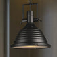 Black 1 Bulb Pendant Light Industrial Style Metallic Ripple Shade Hanging Lamp with Frosted Diffuser, 14"/16" W Clearhalo 'Art Deco Pendants' 'Black' 'Cast Iron' 'Ceiling Lights' 'Ceramic' 'Crystal' 'Industrial Pendants' 'Industrial' 'Metal' 'Middle Century Pendants' 'Pendant Lights' 'Pendants' 'Rustic Pendants' 'Tiffany' Lighting' 598459