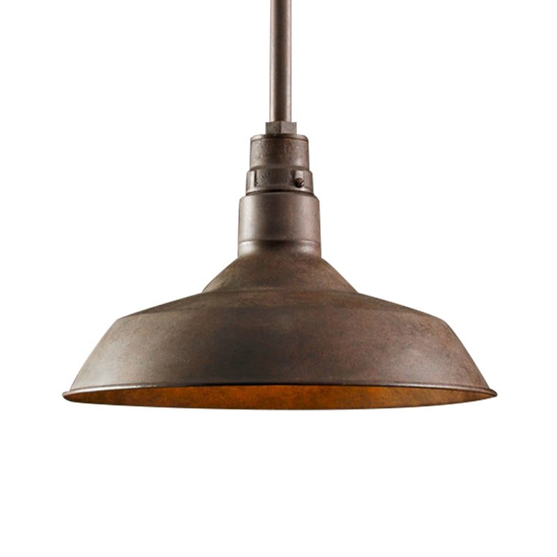 1 Light Ceiling Pendant Retro Style Barn Shade Metal Hanging Pendant Lighting in Black/White/Rust for Living Room Clearhalo 'Art Deco Pendants' 'Black' 'Cast Iron' 'Ceiling Lights' 'Ceramic' 'Crystal' 'Industrial Pendants' 'Industrial' 'Metal' 'Middle Century Pendants' 'Pendant Lights' 'Pendants' 'Rustic Pendants' 'Tiffany' Lighting' 598631