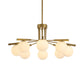 Ball White Glass Chandelier Light Modernist 5/8 Lights Led Gold Hanging Ceiling Lamp Fixture Clearhalo 'Ceiling Lights' 'Chandeliers' 'Glass shade' 'Glass' 'Modern Chandeliers' 'Modern' Lighting' 598744