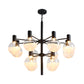 Black/Gold 2-Tier Global Chandelier Lighting Post-Modern 9/12 Lights Clear Glass Led Hanging Ceiling Lamp Clearhalo 'Ceiling Lights' 'Chandeliers' 'Glass shade' 'Glass' 'Modern Chandeliers' 'Modern' Lighting' 598855