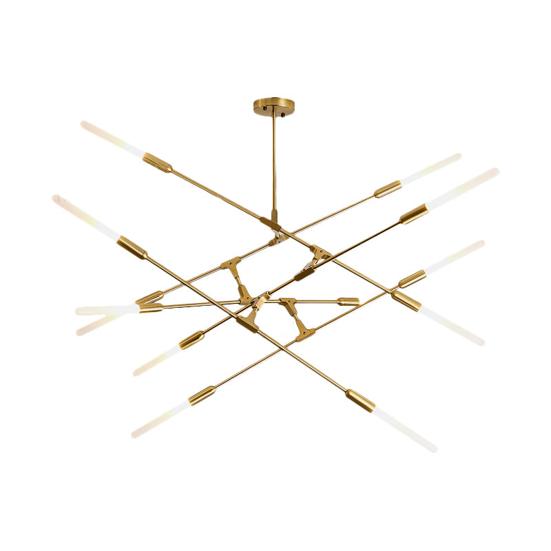 Linear Hanging Fixture Modern Metal 4/6/8 Lights Gold Ceiling Pendant Light with Opal Glass Shade Clearhalo 'Ceiling Lights' 'Chandeliers' 'Modern Chandeliers' 'Modern' Lighting' 598889