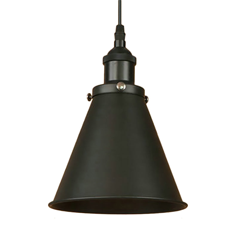 1 Light Cone-Shaped Hanging Light Industrial Style Black/Brass Iron Pendant Lamp for Dining Room Clearhalo 'Art Deco Pendants' 'Black' 'Cast Iron' 'Ceiling Lights' 'Ceramic' 'Crystal' 'Industrial Pendants' 'Industrial' 'Metal' 'Middle Century Pendants' 'Pendant Lights' 'Pendants' 'Rustic Pendants' 'Tiffany' Lighting' 599112
