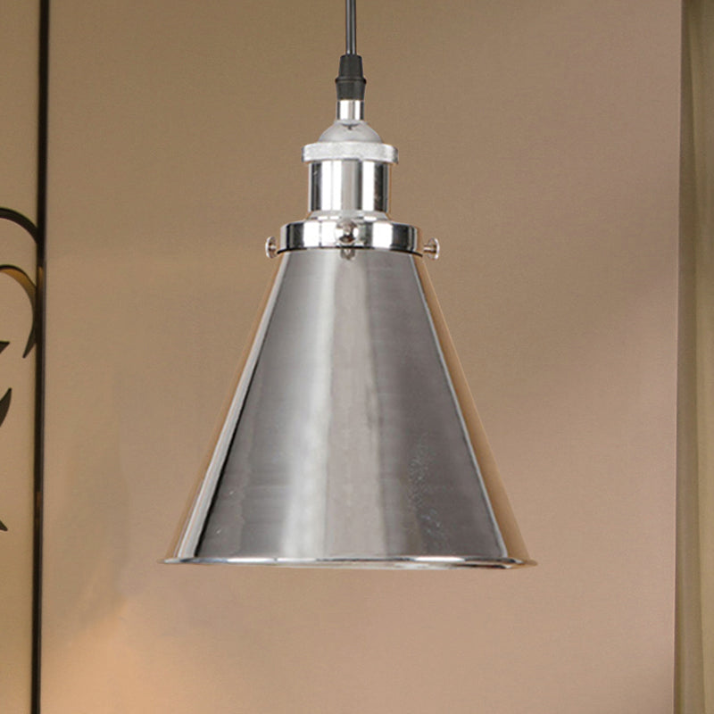 1 Light Cone-Shaped Hanging Light Industrial Style Black/Brass Iron Pendant Lamp for Dining Room Clearhalo 'Art Deco Pendants' 'Black' 'Cast Iron' 'Ceiling Lights' 'Ceramic' 'Crystal' 'Industrial Pendants' 'Industrial' 'Metal' 'Middle Century Pendants' 'Pendant Lights' 'Pendants' 'Rustic Pendants' 'Tiffany' Lighting' 599128