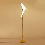 Plastic Folded Floor Lamp with Bird Shape Contemporary Style LED Gold Finish Floor Standing Lamp in Warm/White Light Clearhalo 'Floor Lamps' 'Lamps' Lighting' 599317