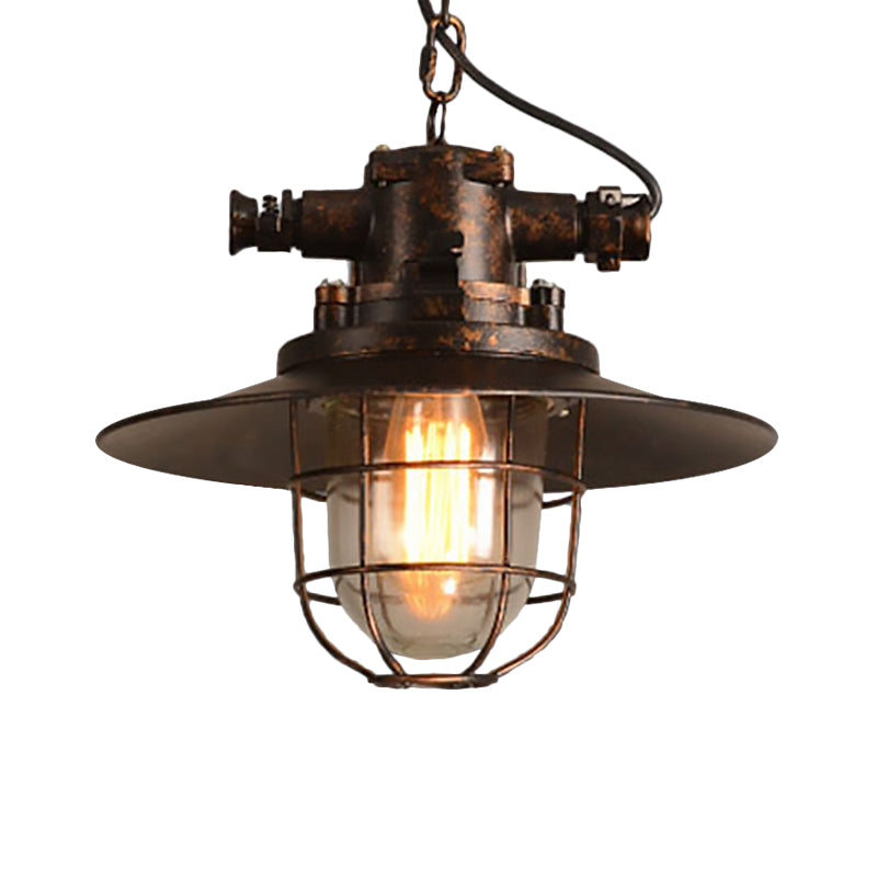 Single Light Hanging Ceiling Light with Cone Shade Clear Glass Industrial Dining Room Pendant Lighting in White/Red/Rust Clearhalo 'Ceiling Lights' 'Glass shade' 'Glass' 'Industrial Pendants' 'Industrial' 'Middle Century Pendants' 'Pendant Lights' 'Pendants' 'Tiffany' Lighting' 599649