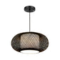 Bamboo Lantern Suspended Light Asian Single Head Hanging Lamp with Fabric Cylinder Shade Inside Clearhalo 'Ceiling Lights' 'Pendant Lights' 'Pendants' Lighting' 599709