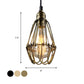 Rustic Style Diamond Cage Hanging Light 1 Head Wrought Iron Pendant Lighting in Black/Brass for Restaurant Clearhalo 'Ceiling Lights' 'Modern Pendants' 'Modern' 'Pendant Lights' 'Pendants' Lighting' 599814