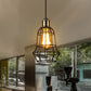 1 Head Vase Cage Shade Ceiling Light Fixture Antique Style Black Finish Metallic Pendant Lamp for Bar, 6"/7.5" Width Clearhalo 'Ceiling Lights' 'Modern Pendants' 'Modern' 'Pendant Lights' 'Pendants' Lighting' 599836