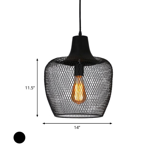 Bowl Mesh Metal Hanging Light Industrial Single Light Dining Room Pendant Lamp in Black Clearhalo 'Art Deco Pendants' 'Black' 'Cast Iron' 'Ceiling Lights' 'Ceramic' 'Crystal' 'Industrial Pendants' 'Industrial' 'Metal' 'Middle Century Pendants' 'Pendant Lights' 'Pendants' 'Rustic Pendants' 'Tiffany' Lighting' 600007