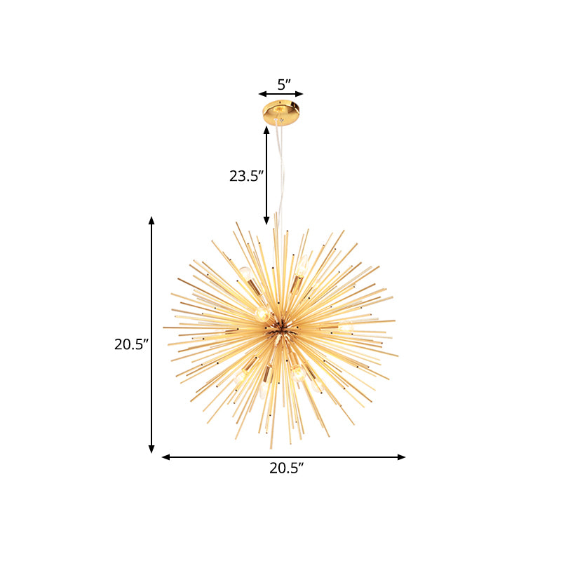 Starburst Chandelier Pendant Light Modernism Metal 20.5"/23"/25" Dia LED Gold Hanging Ceiling Light Clearhalo 'Ceiling Lights' 'Chandeliers' 'Modern Chandeliers' 'Modern' Lighting' 600062