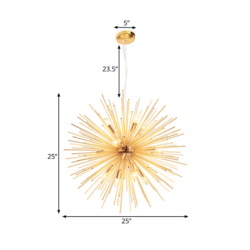 Starburst Chandelier Pendant Light Modernism Metal 20.5"/23"/25" Dia LED Gold Hanging Ceiling Light Clearhalo 'Ceiling Lights' 'Chandeliers' 'Modern Chandeliers' 'Modern' Lighting' 600064