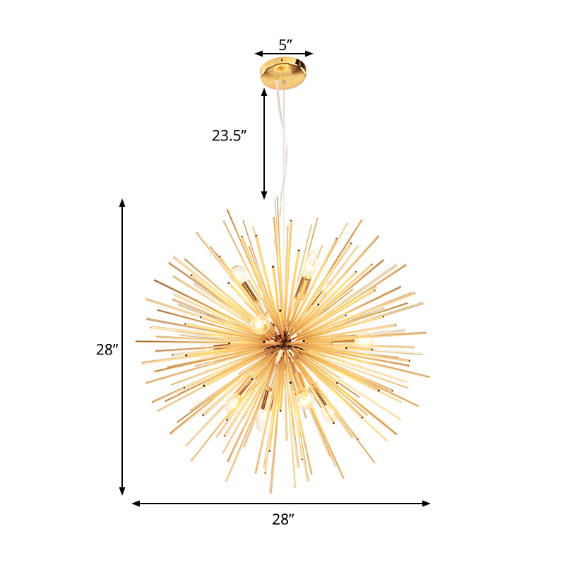Starburst Chandelier Pendant Light Modernism Metal 20.5"/23"/25" Dia LED Gold Hanging Ceiling Light Clearhalo 'Ceiling Lights' 'Chandeliers' 'Modern Chandeliers' 'Modern' Lighting' 600065