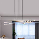 39"/47" Wide Simple Strip Chandelier Acrylic LED Dining Room Ceiling Pendant in Warm/White/Natural Light