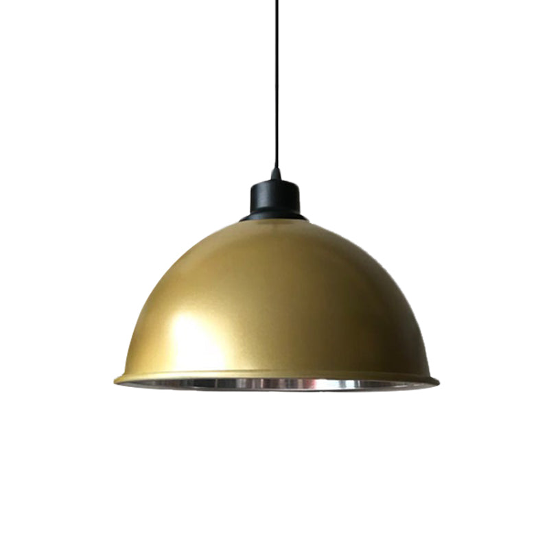 Domed Aluminum Ceiling Fixture Industrial Style 12.5"/14" W 1 Head Restaurant Hanging Lamp with Cord in Black/Red Clearhalo 'Art Deco Pendants' 'Black' 'Cast Iron' 'Ceiling Lights' 'Ceramic' 'Crystal' 'Industrial Pendants' 'Industrial' 'Metal' 'Middle Century Pendants' 'Pendant Lights' 'Pendants' 'Rustic Pendants' 'Tiffany' Lighting' 600185