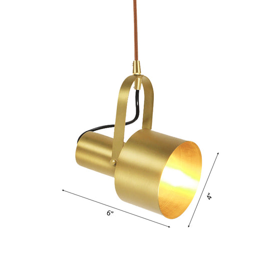 Adjustable Cylinder Metal Ceiling Light Fixture Retro Stylish 4"/5" Dia 1 Light Living Room Pendant Light in Brushed Brass Clearhalo 'Art Deco Pendants' 'Cast Iron' 'Ceiling Lights' 'Ceramic' 'Crystal' 'Industrial Pendants' 'Industrial' 'Metal' 'Middle Century Pendants' 'Pendant Lights' 'Pendants' 'Tiffany' Lighting' 6001