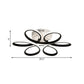 23"/29.5"/36" Wide Floral Semi Mount Lighting Modern Acrylic LED Black Ceiling Flush Mount Light Clearhalo 'Ceiling Lights' 'Close To Ceiling Lights' 'Close to ceiling' 'Semi-flushmount' Lighting' 600242