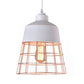 Retro Style Wire Cage Hanging Light with Cone/Oval/Barrel Shade 1 Light Metal Pendant Lamp in Black/White for Living Room White Barrel Clearhalo 'Ceiling Lights' 'Modern Pendants' 'Modern' 'Pendant Lights' 'Pendants' Lighting' 60028