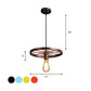 Vintage Bare Bulb Ceiling Light Fixture with Wheel Decoration 1 Light Wrought Iron Pendant Lamp in Blue/Yellow Clearhalo 'Ceiling Lights' 'Pendant Lights' 'Pendants' Lighting' 600297