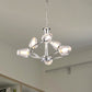 Cone Chandelier Lighting Modernist Clear Glass Multi Lights Led Chrome Ceiling Pendant Lamp with Curved Arm and Chain Clearhalo 'Ceiling Lights' 'Chandeliers' 'Modern Chandeliers' 'Modern' Lighting' 600321