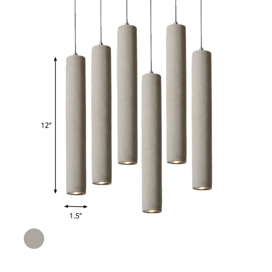 Concrete Cylinder Pendant Light Modernist Style 1 Light Living Room Hanging Light Fixture with Adjustable Cord in Grey Clearhalo 'Ceiling Lights' 'Modern Pendants' 'Modern' 'Pendant Lights' 'Pendants' Lighting' 600364