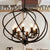 Black Round Cage Chandelier Lighting Industrial Metal 8 Lights Dining Room Large Pendant Light with Candle Decoration Black Clearhalo 'Cast Iron' 'Ceiling Lights' 'Chandeliers' 'Industrial Chandeliers' 'Industrial' 'Metal' 'Middle Century Chandeliers' 'Rustic Chandeliers' 'Tiffany' Lighting' 600550