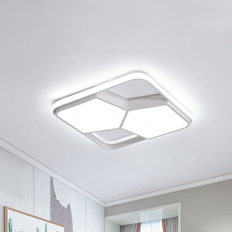 LED Geometric Ceiling Light Fixture Contemporary Black/White Acrylic Flush Mount Lamp in Warm/White Lighting for Bedroom Clearhalo 'Ceiling Lights' 'Close To Ceiling Lights' 'Close to ceiling' 'Flush mount' Lighting' 600614