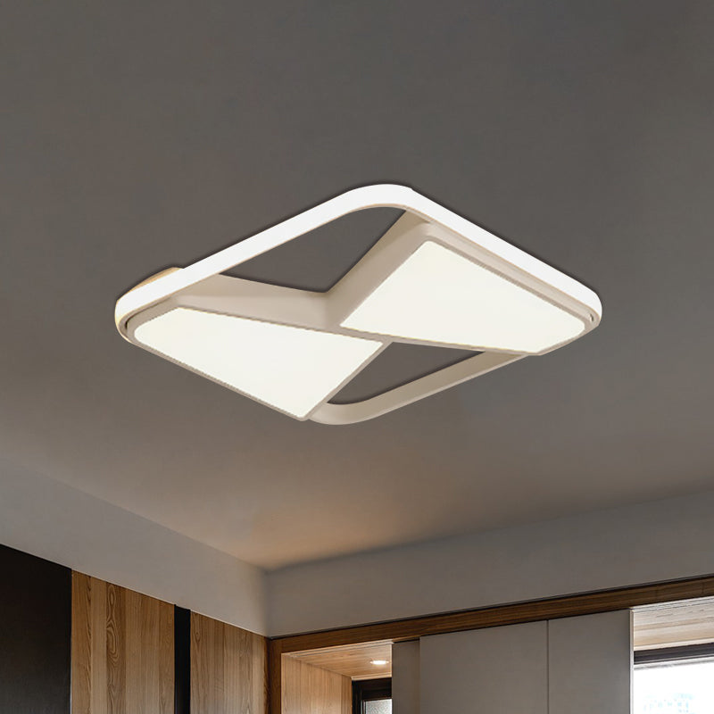 LED Squared Ceiling Mounted Light Nordic Style Black/White Acrylic Flush Pendant Light in Warm/White Lighting Clearhalo 'Ceiling Lights' 'Close To Ceiling Lights' 'Close to ceiling' 'Flush mount' Lighting' 600623