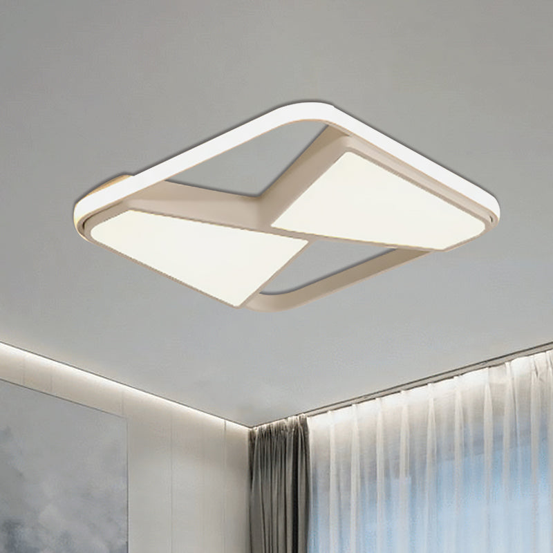 LED Squared Ceiling Mounted Light Nordic Style Black/White Acrylic Flush Pendant Light in Warm/White Lighting Clearhalo 'Ceiling Lights' 'Close To Ceiling Lights' 'Close to ceiling' 'Flush mount' Lighting' 600624
