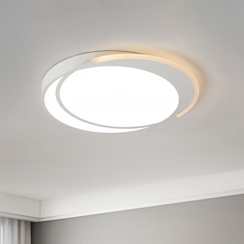 Contemporary Square/Round Flush Mounted Light Warm/White Lighting LED Ceiling Light Fixture in White White Round Clearhalo 'Ceiling Lights' 'Close To Ceiling Lights' 'Close to ceiling' 'Flush mount' Lighting' 600647