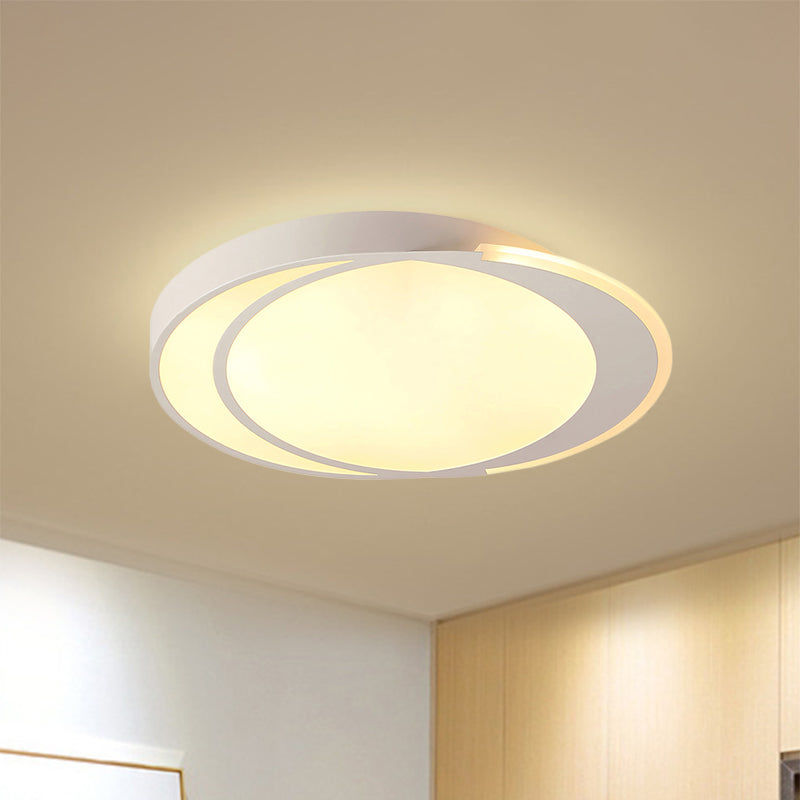 Contemporary Square/Round Flush Mounted Light Warm/White Lighting LED Ceiling Light Fixture in White Clearhalo 'Ceiling Lights' 'Close To Ceiling Lights' 'Close to ceiling' 'Flush mount' Lighting' 600648