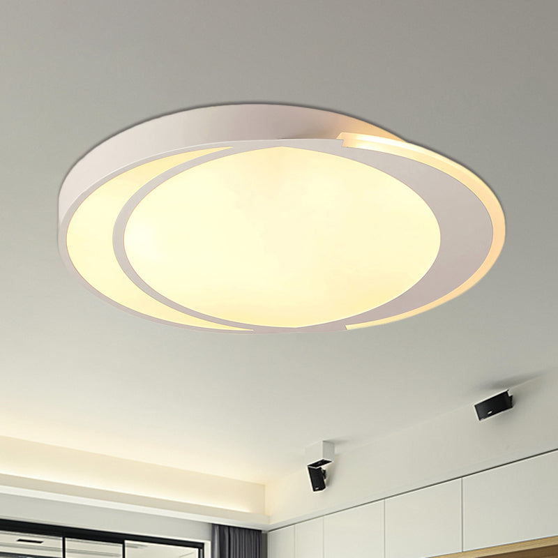 Contemporary Square/Round Flush Mounted Light Warm/White Lighting LED Ceiling Light Fixture in White Clearhalo 'Ceiling Lights' 'Close To Ceiling Lights' 'Close to ceiling' 'Flush mount' Lighting' 600649