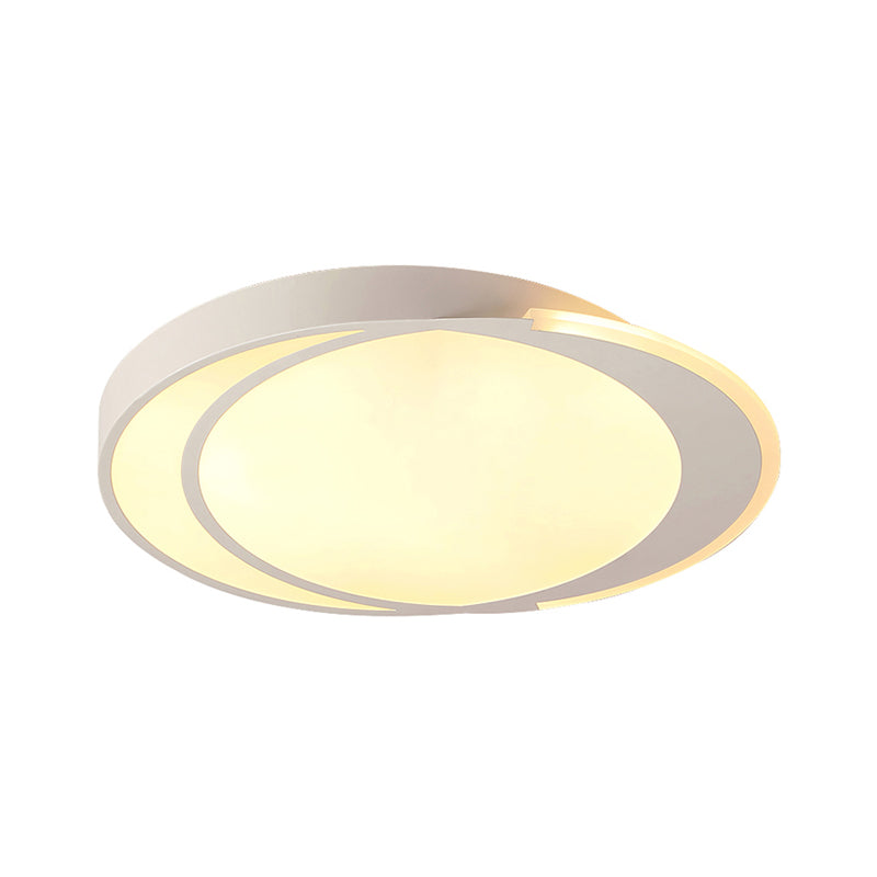 Contemporary Square/Round Flush Mounted Light Warm/White Lighting LED Ceiling Light Fixture in White Clearhalo 'Ceiling Lights' 'Close To Ceiling Lights' 'Close to ceiling' 'Flush mount' Lighting' 600650