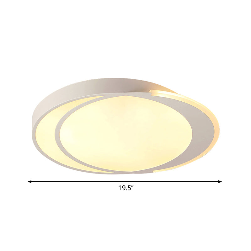 Contemporary Square/Round Flush Mounted Light Warm/White Lighting LED Ceiling Light Fixture in White Clearhalo 'Ceiling Lights' 'Close To Ceiling Lights' 'Close to ceiling' 'Flush mount' Lighting' 600651