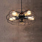 5 Bulbs Pendant Lighting Vintage Round Cage Shade Wrought Iron Chandelier Lamp with Cord/Chain in Black/Rust Clearhalo 'Cast Iron' 'Ceiling Lights' 'Chandeliers' 'Industrial Chandeliers' 'Industrial' 'Metal' 'Middle Century Chandeliers' 'Rustic Chandeliers' 'Tiffany' Lighting' 600653