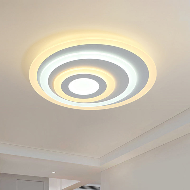 Ellipse Flushmount Simple Acrylic LED 14"/19.5"/23.5" Wide White Ceiling Mounted Fixture in Warm/White Light Clearhalo 'Ceiling Lights' 'Close To Ceiling Lights' 'Close to ceiling' 'Flush mount' Lighting' 600698