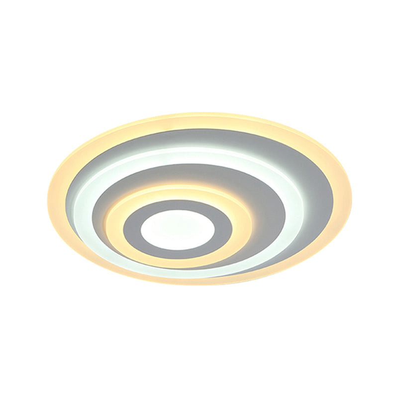 Ellipse Flushmount Simple Acrylic LED 14"/19.5"/23.5" Wide White Ceiling Mounted Fixture in Warm/White Light Clearhalo 'Ceiling Lights' 'Close To Ceiling Lights' 'Close to ceiling' 'Flush mount' Lighting' 600700
